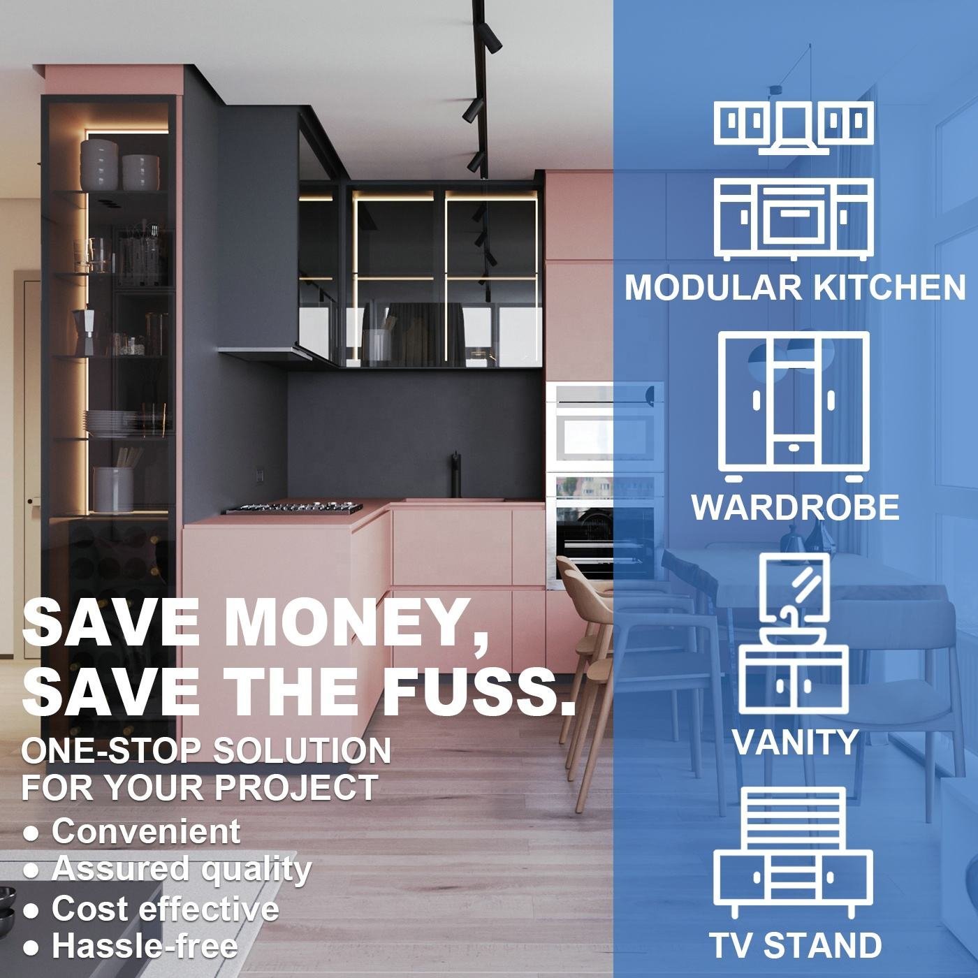 Door Bedroom Wall Design Wooden Cabinet Clothes Wardrobe with Mirror - Image 5