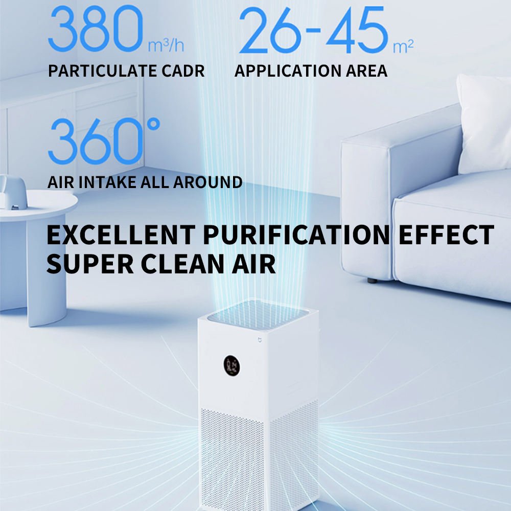 Air Purifier 4 Lite LED Display Quadruple Purification Aldehyde Removal Home Air Ionizer Low Noise - Image 2